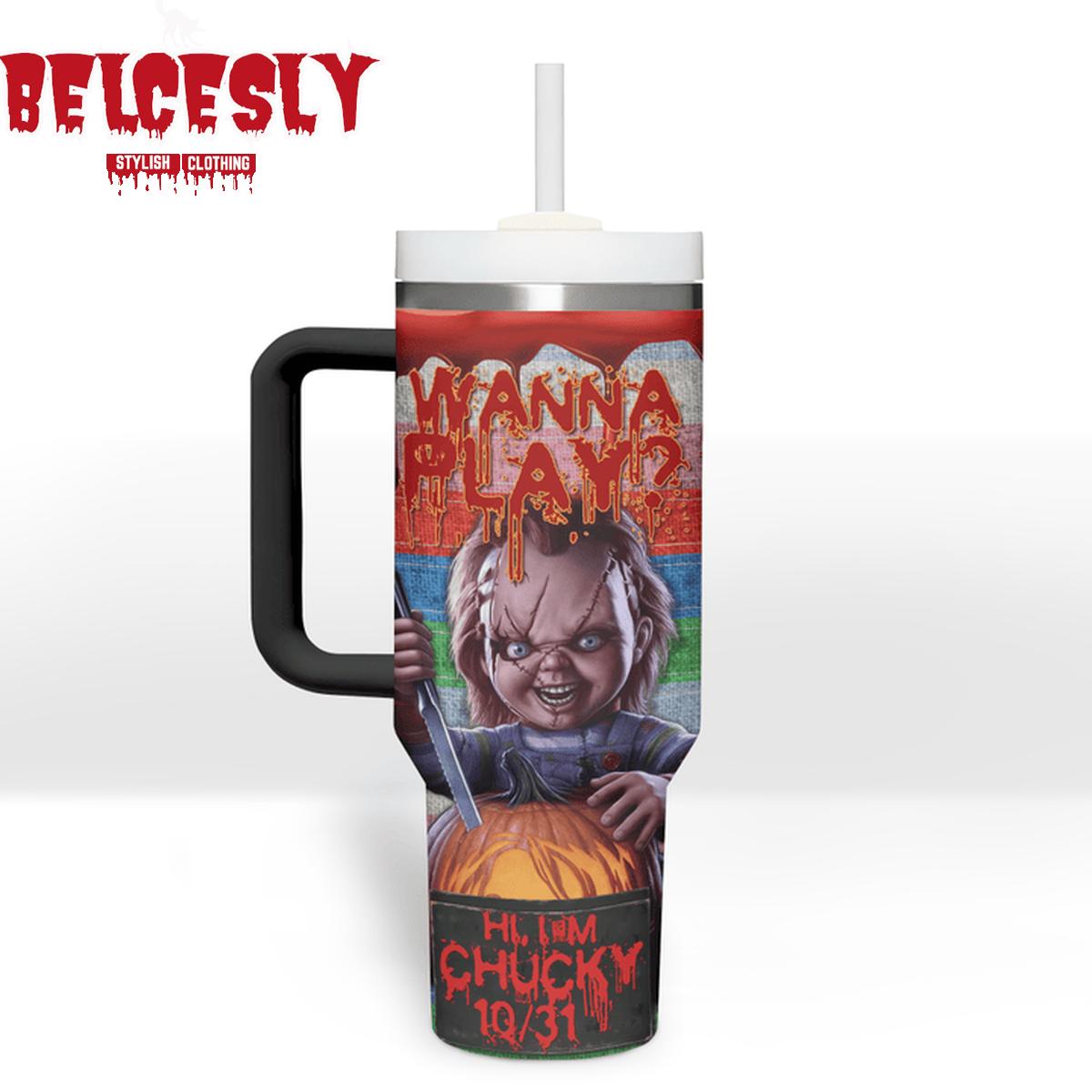 Horror Movie Inspired Stainless Steel Tumbler - Chucky & Tiffany Design - Image 4