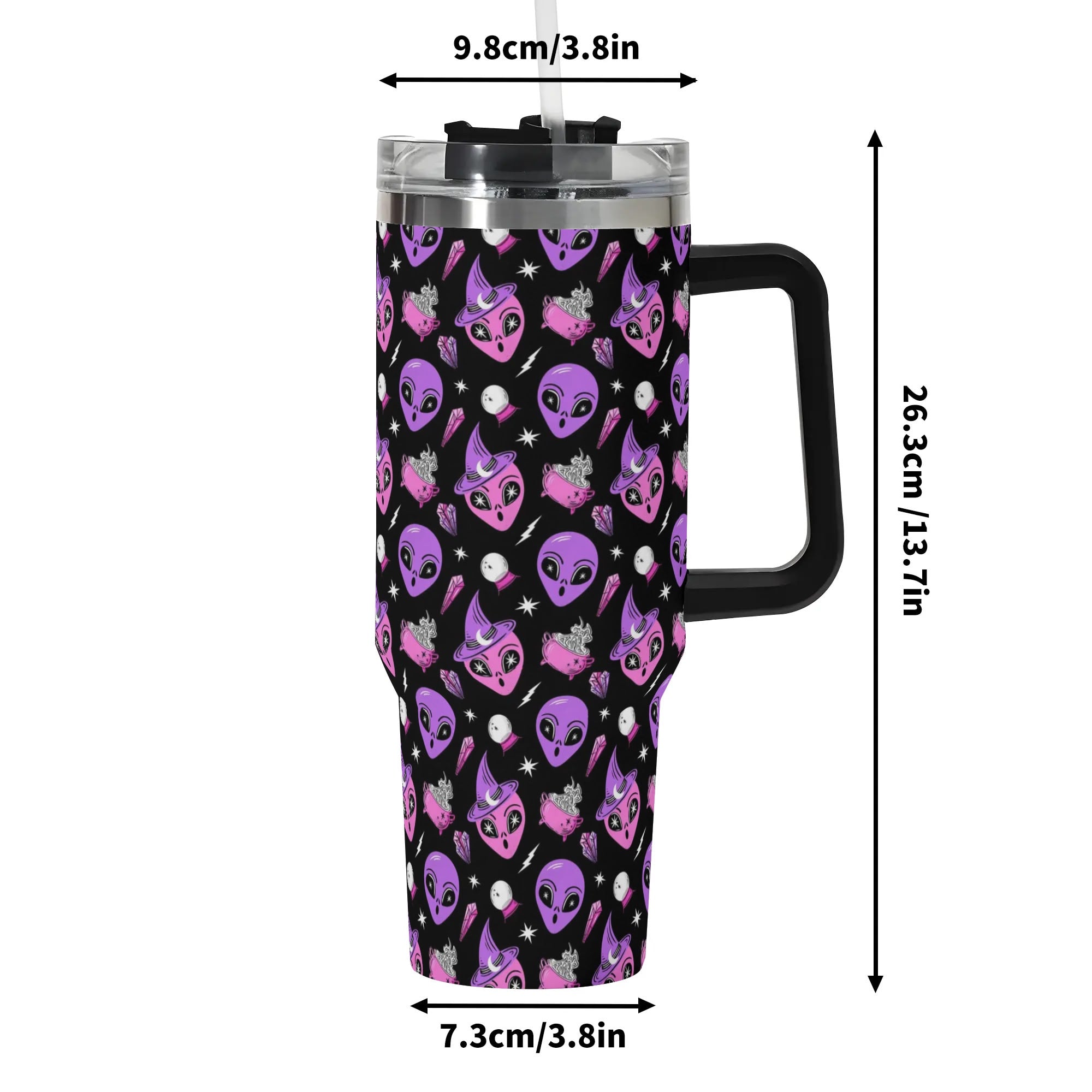 Cosmic Alien Travel Mug - Insulated, Spill-Proof with Fun Galactic Design - Image 6