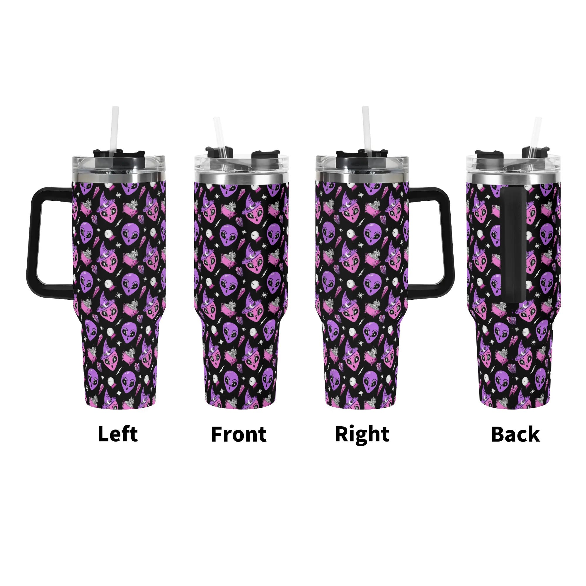 Cosmic Alien Travel Mug - Insulated, Spill-Proof with Fun Galactic Design - Image 3