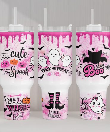 Cute Halloween Ghost Tumbler with Straw - Fun & Spooky Design for Kids and Adults