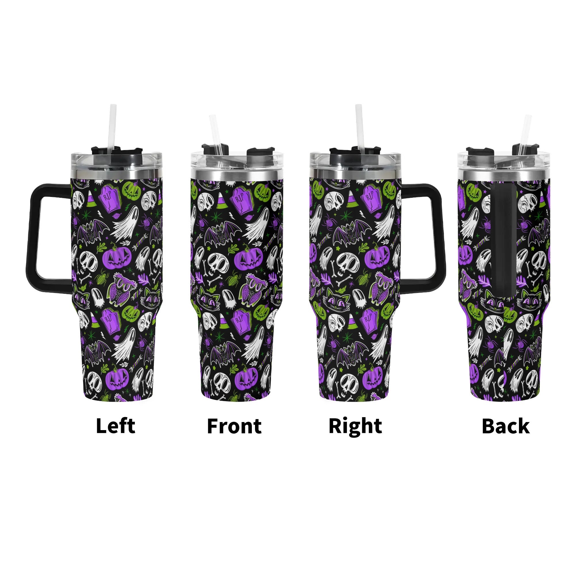 Spooky Halloween Travel Mug - Insulated & Stylish with Lid - Image 3