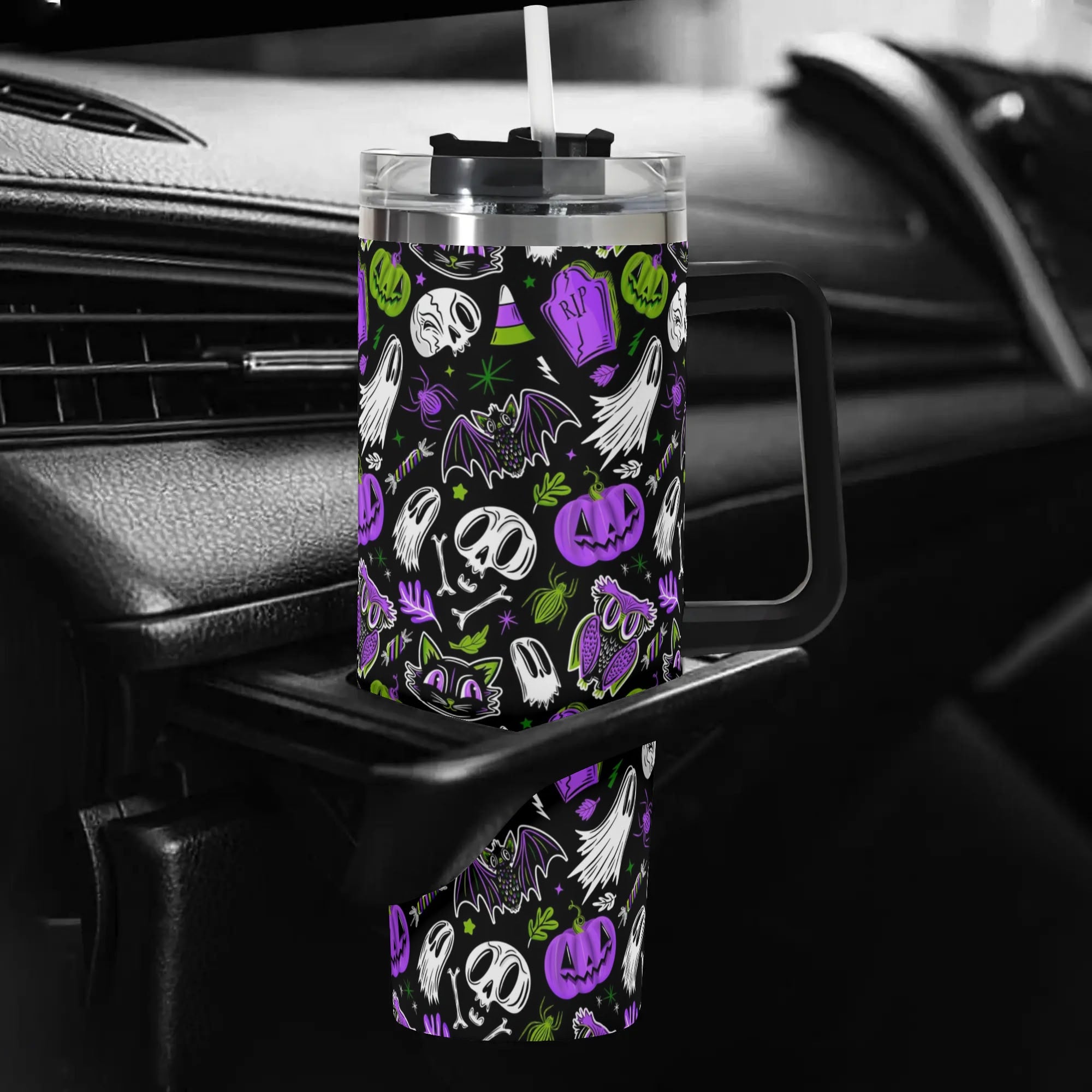 Spooky Halloween Travel Mug - Insulated & Stylish with Lid - Image 5