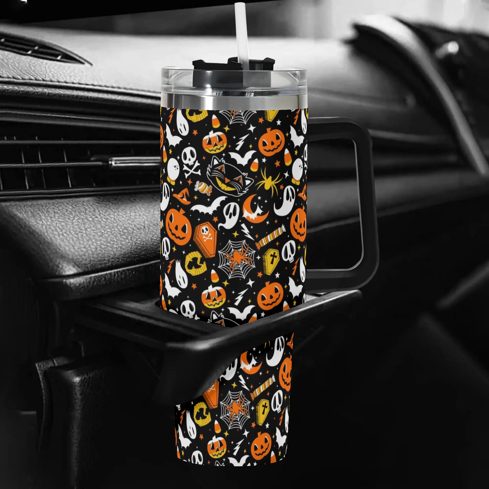 Spooky Halloween Travel Mug – Insulated Tumbler with Lid - Image 5