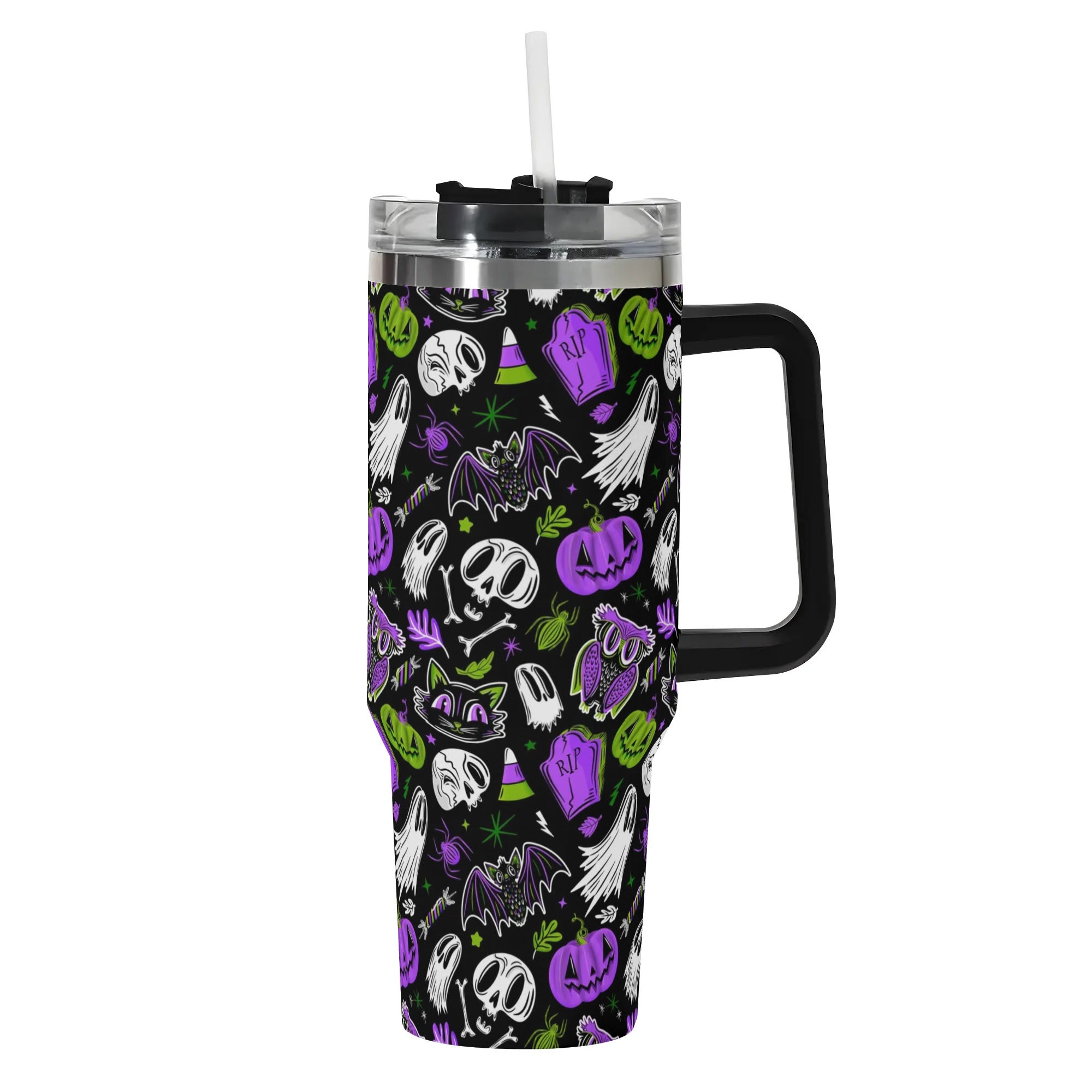 Spooky Halloween Travel Mug - Insulated & Stylish with Lid - Image 2