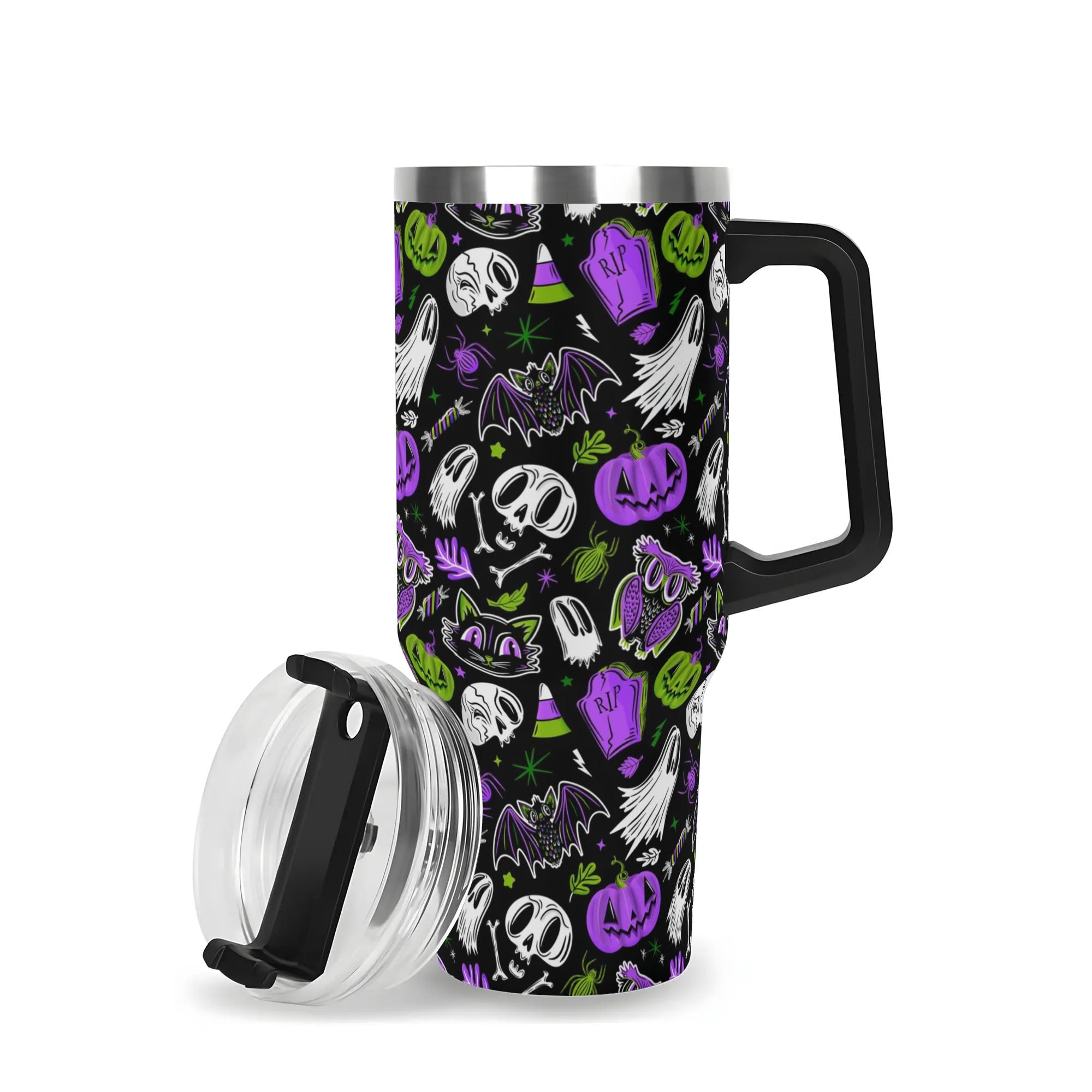 Spooky Halloween Travel Mug - Insulated & Stylish with Lid