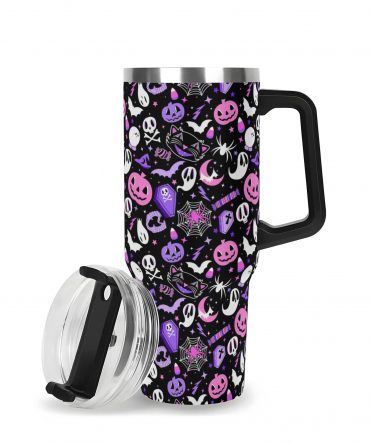 Spooky Halloween Travel Mug - Ghosts, Pumpkins & More | 40oz Insulated