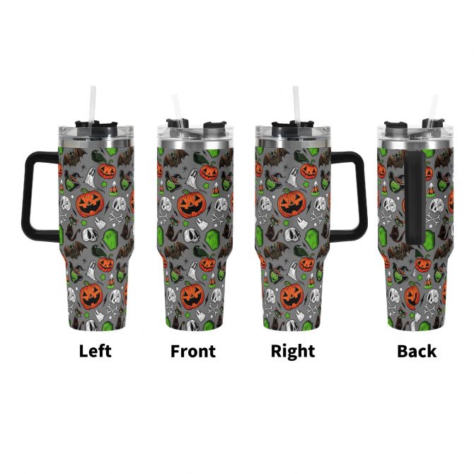 Spooky Halloween Tumbler with Handle - Perfect for Festive Sips - Image 2
