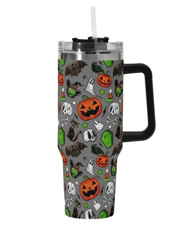 Spooky Halloween Tumbler with Handle - Perfect for Festive Sips