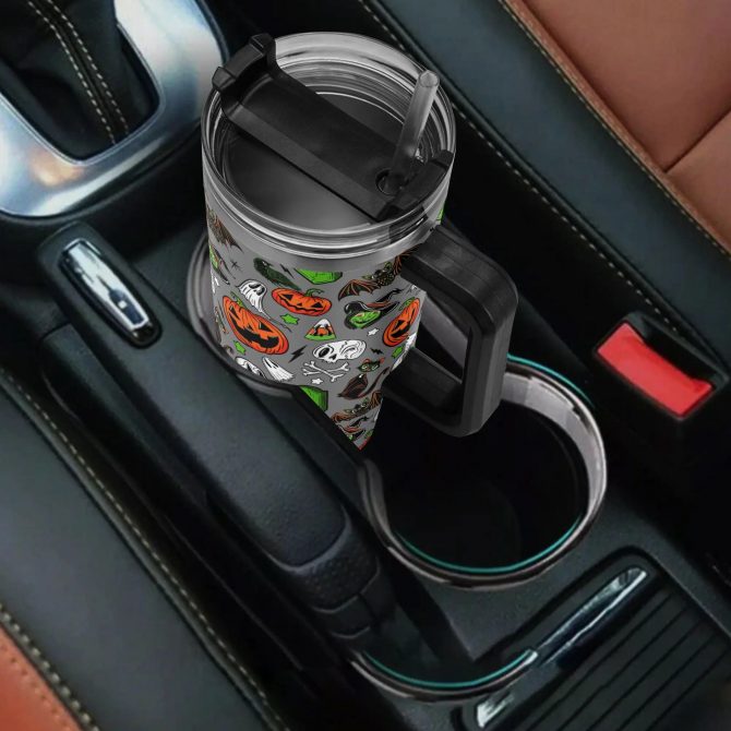 Spooky Halloween Tumbler with Handle - Perfect for Festive Sips - Image 4
