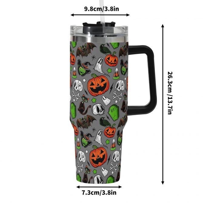 Spooky Halloween Tumbler with Handle - Perfect for Festive Sips - Image 6