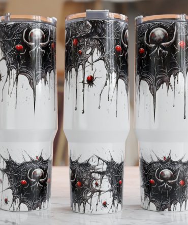 Spooky Spider Web Insulated Tumbler with Handle - 40oz