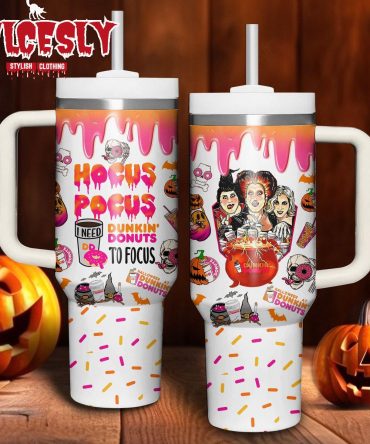 Hocus Pocus Halloween Tumbler with Straw - Fun & Spooky Design