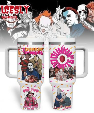 Horror Icons Coffee Tumbler - Unique Collector's Mug for Halloween Enthusiasts