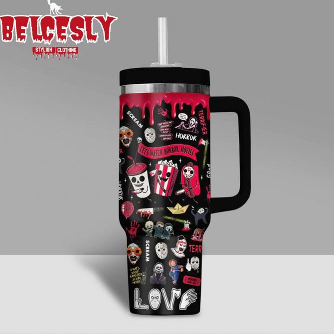 Horror Movie Icons Travel Mug - Ultimate Fan's Insulated Tumbler - Image 3