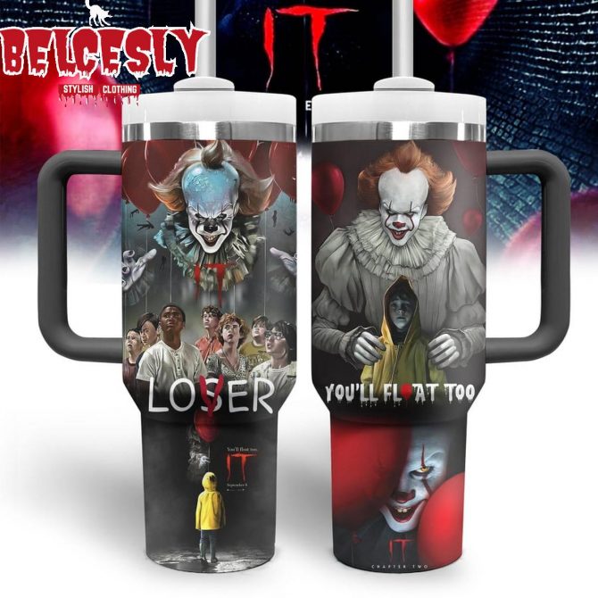 Horror Movie Inspired Travel Mug - Pennywise Clown Design, Insulated Tumbler for Fans