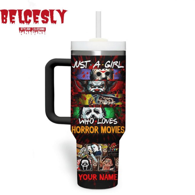 Custom Name Horror Movie Fan Tumbler - Personalized Gift for Scary Movie Lovers - Image 2
