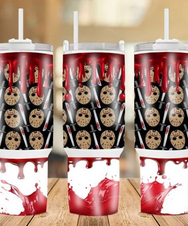 Spooky Horror-Themed Tumbler Mug with Straw - Perfect for Halloween Lovers
