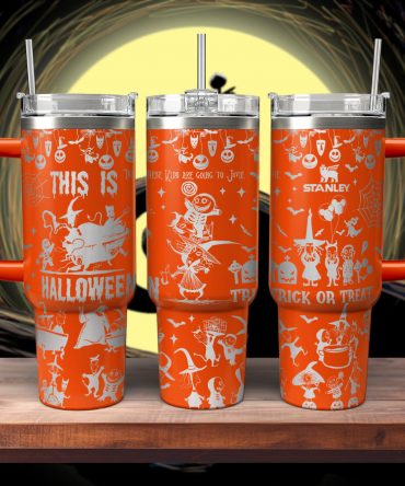 Spooky Halloween Themed Insulated Tumbler with Lid and Straw - Perfect for Trick or Treat!