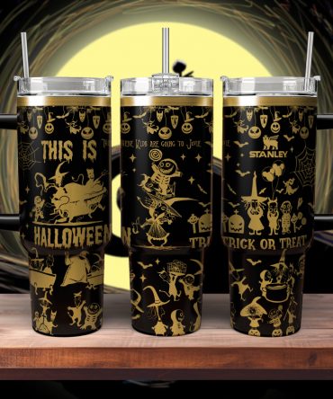 Spooky Halloween Themed Tumbler Mug with Straw - Perfect for Trick or Treat!