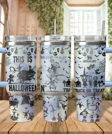 Spooky Halloween-Themed Tumbler with Straw - Perfect for Festive Sips