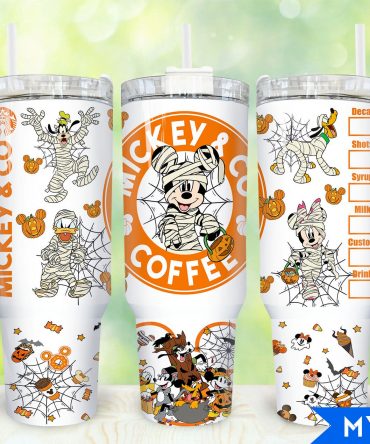 Halloween Mickey & Friends Tumbler - Festive Coffee Mug with Handle
