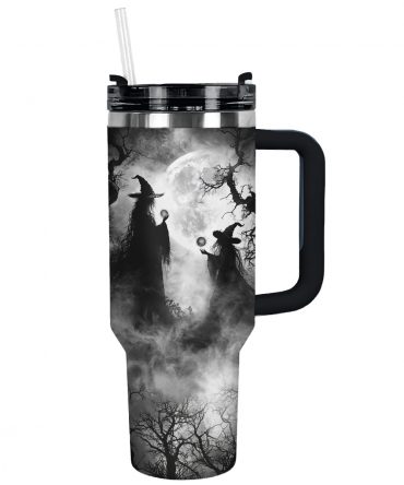 Spooky Witch Tumbler with Handle & Straw - Perfect for Halloween Lovers