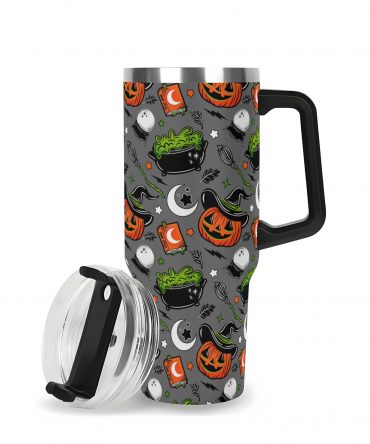 Spooky Halloween Travel Mug - Insulated, Spill-Proof, 40oz
