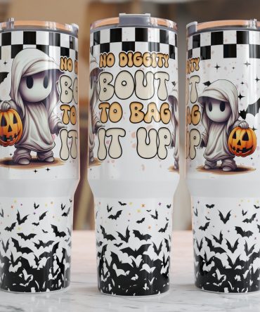 Spooky Ghost Halloween Tumbler - Double-Wall Insulated Travel Mug
