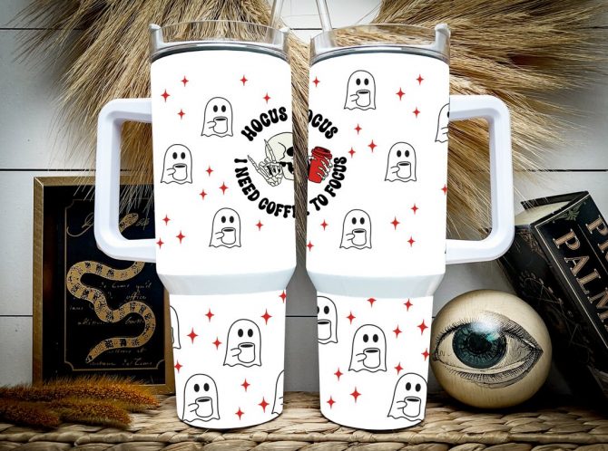 Hocus Pocus Ghost Tumbler - Spooky Coffee Cup for Focused Sips - Image 2