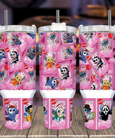 Cute Horror Character Tumbler with Handle - Insulated Drinkware for Fans
