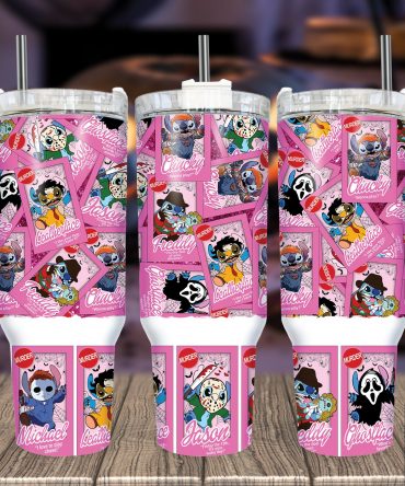 Horror Character Tumbler with Handle - 40oz Insulated Cup
