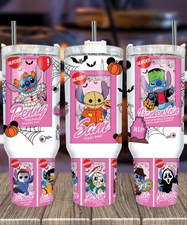 Spooky Character Tumblers - Halloween-Themed Drinkware with Handle & Straw