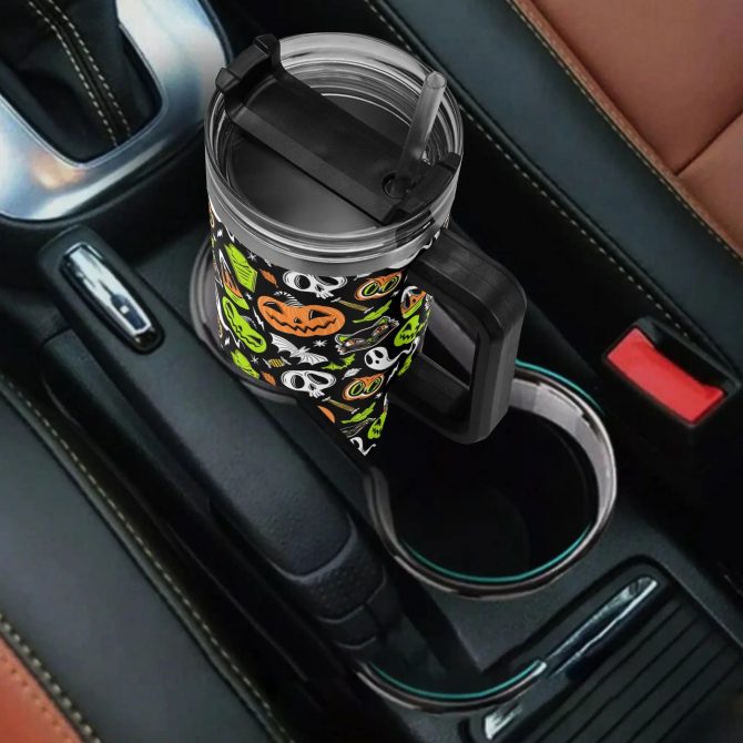 Spooky Halloween Travel Mug - Insulated Tumbler with Lid, 40oz - Image 4