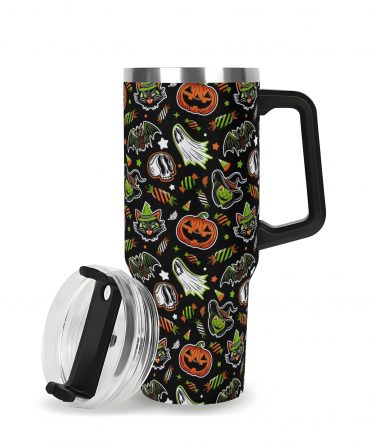 Spooky Halloween Travel Mug - Insulated, Durable, Fun Design