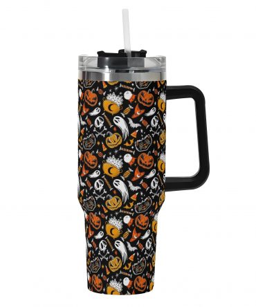 Spooky Halloween Tumbler with Straw - 40oz Insulated Travel Mug