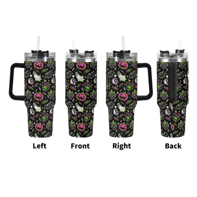 Spooky Halloween Travel Mug - Insulated, Leak-Proof Lid, 40oz - Image 3