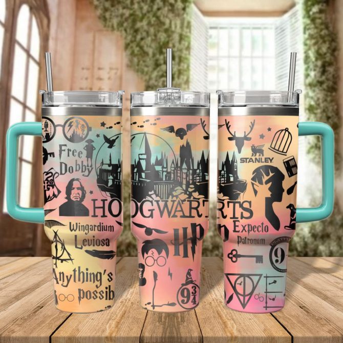 Harry Potter Movies Custom Stanley Quencher 40oz Stainless Steel Tumbler With Handle