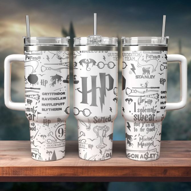 Harry Potter Movies Custom Stanley Quencher 40oz Stainless Steel Tumbler With Handle
