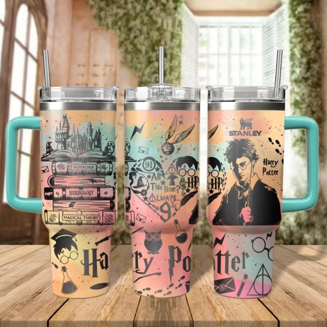 Harry Potter Movies Custom Stanley Quencher 40oz Stainless Steel Tumbler With Handle