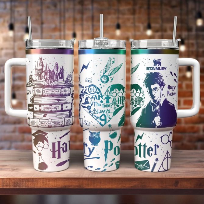 Harry Potter Movies Custom Stanley Quencher 40oz Stainless Steel Tumbler With Handle