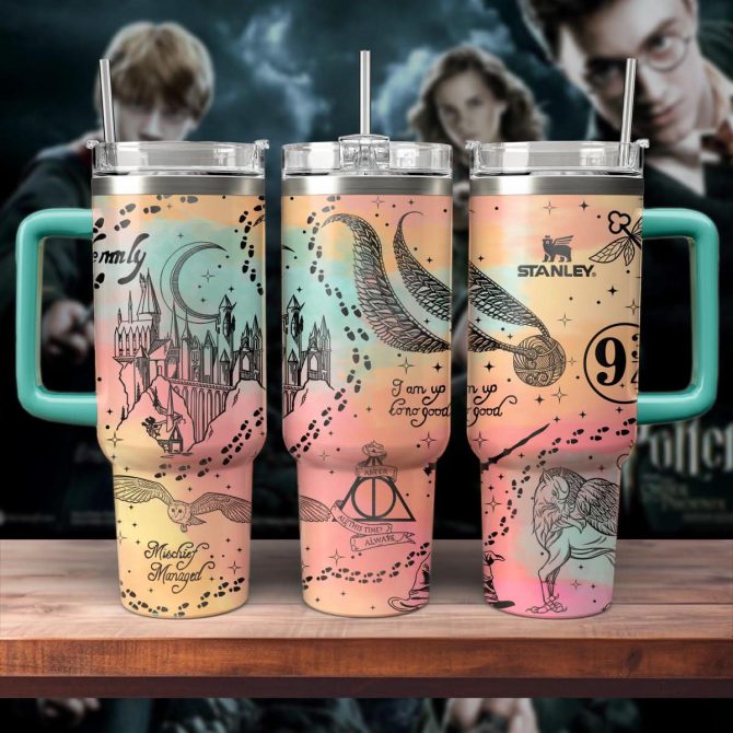 Harry Potter Movies Custom Stanley Quencher 40oz Stainless Steel Tumbler With Handle