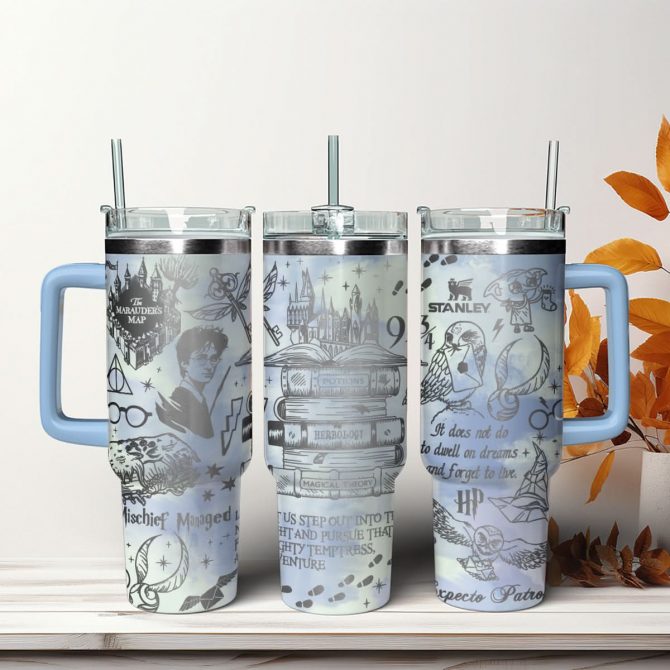 Harry Potter Movies Custom Stanley Quencher 40oz Stainless Steel Tumbler With Handle