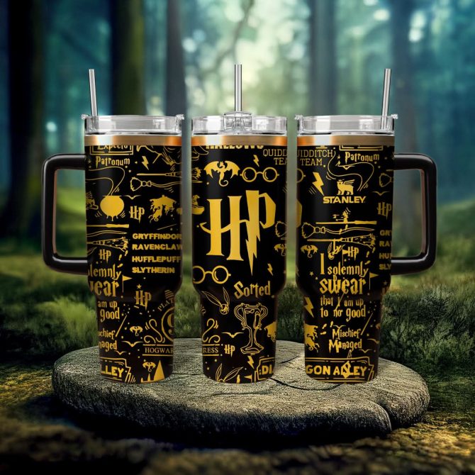 Harry Potter Movies Custom Stanley Quencher 40oz Stainless Steel Tumbler With Handle