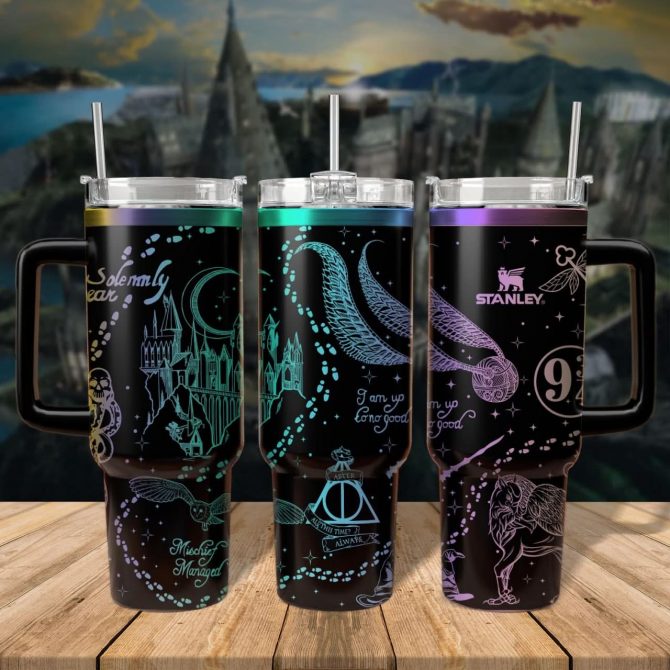 Harry Potter Movies Custom Stanley Quencher 40oz Stainless Steel Tumbler With Handle