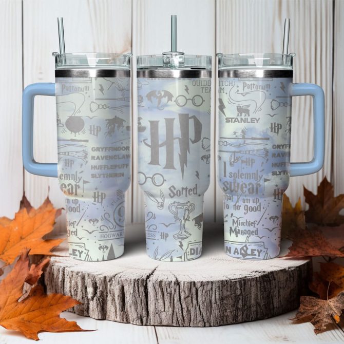 Harry Potter Movies Custom Stanley Quencher 40oz Stainless Steel Tumbler With Handle