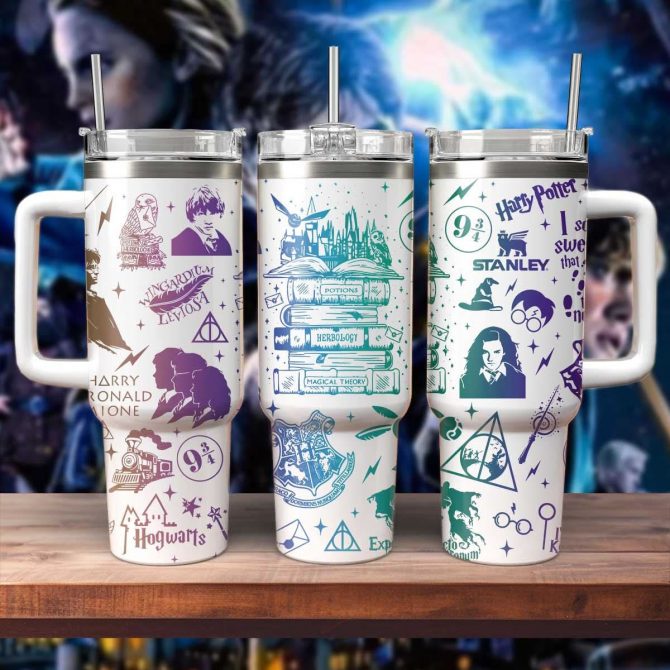 Harry Potter Movies Custom Stanley Quencher 40oz Stainless Steel Tumbler With Handle