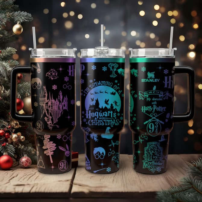 Harry Potter Movies Custom Stanley Quencher 40oz Stainless Steel Tumbler With Handle