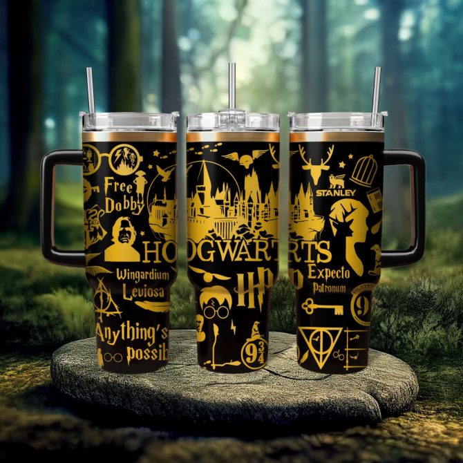 Harry Potter Movies Custom Stanley Quencher 40oz Stainless Steel Tumbler With Handle
