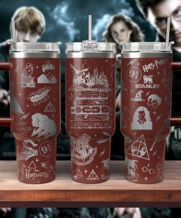 Harry Potter Movies Custom Stanley Quencher 40oz Stainless Steel Tumbler With Handle