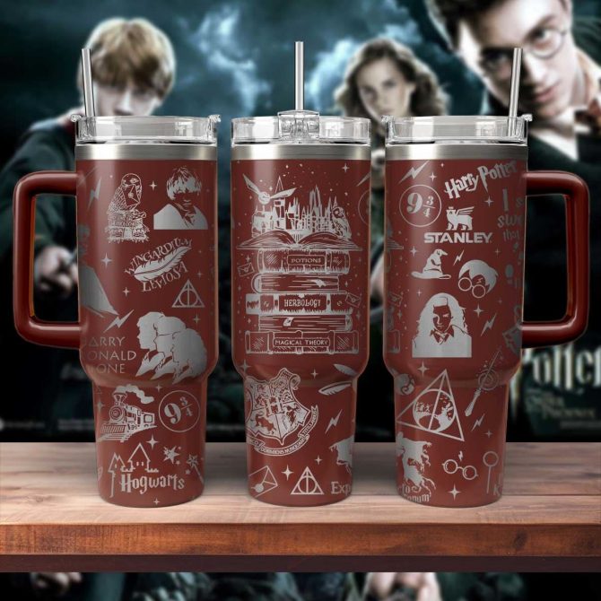 Harry Potter Movies Custom Stanley Quencher 40oz Stainless Steel Tumbler With Handle